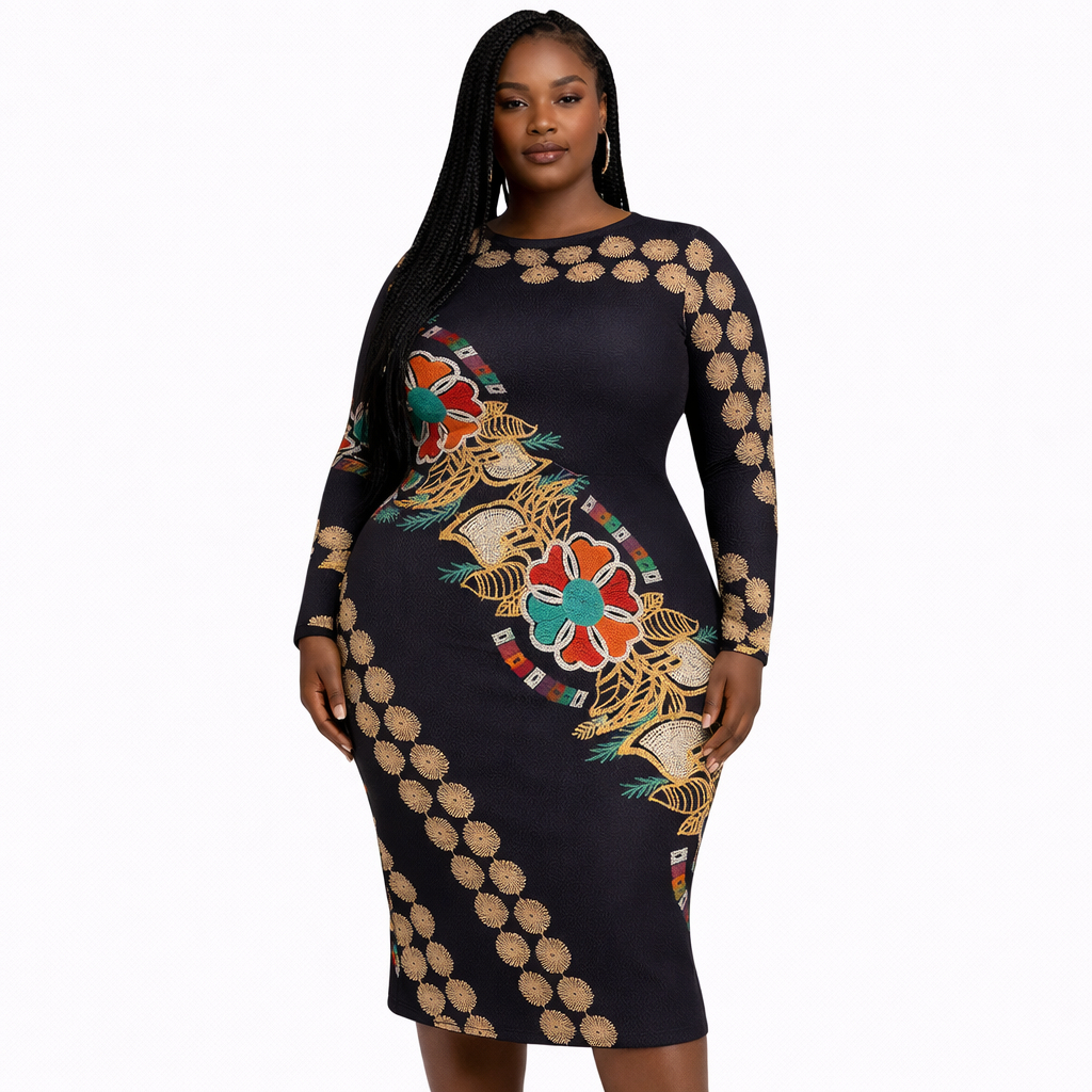 Quality Vintage multicoloured Floral Embroidered Fabric