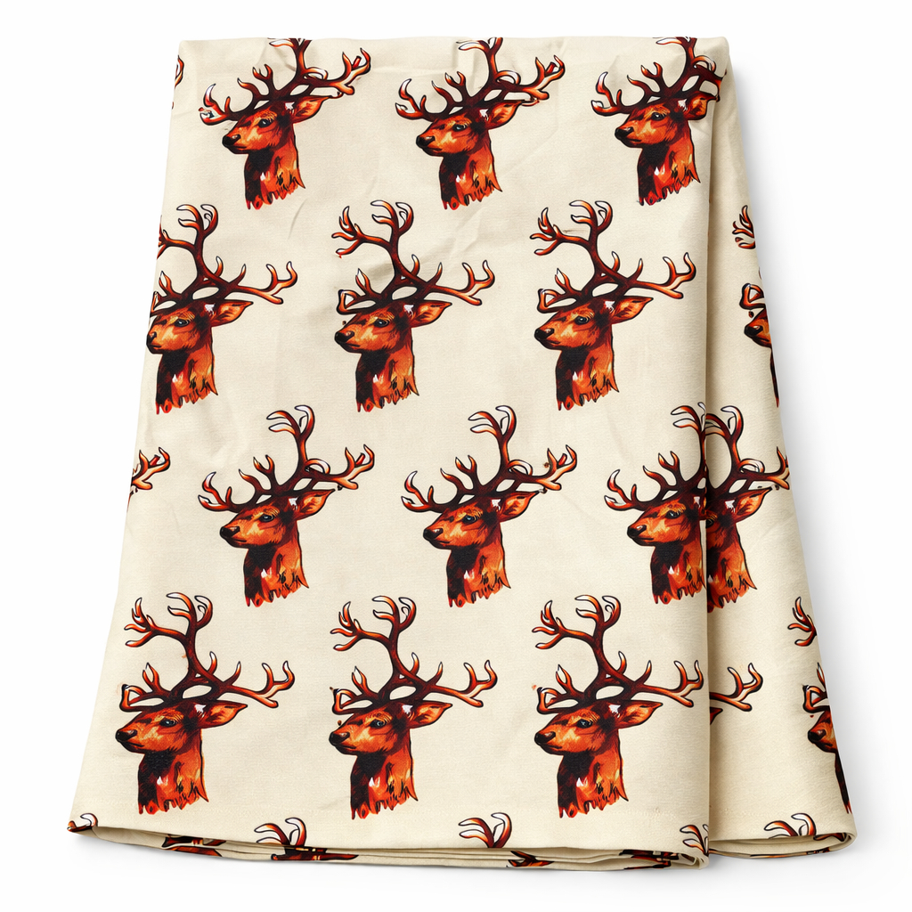 Luxury Deer Head Pattern Fabric