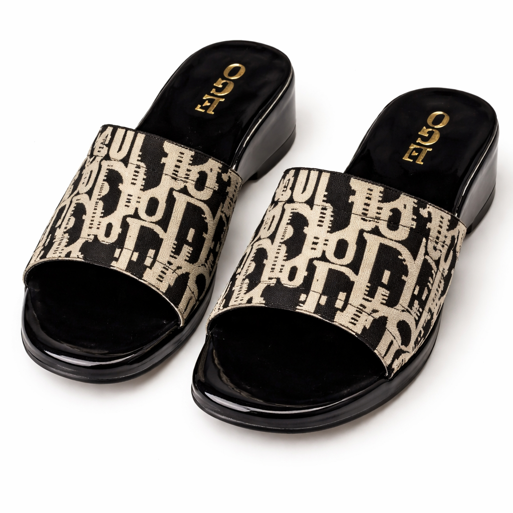 Stylish Open Toe Slide Sandal with Abstract Pattern