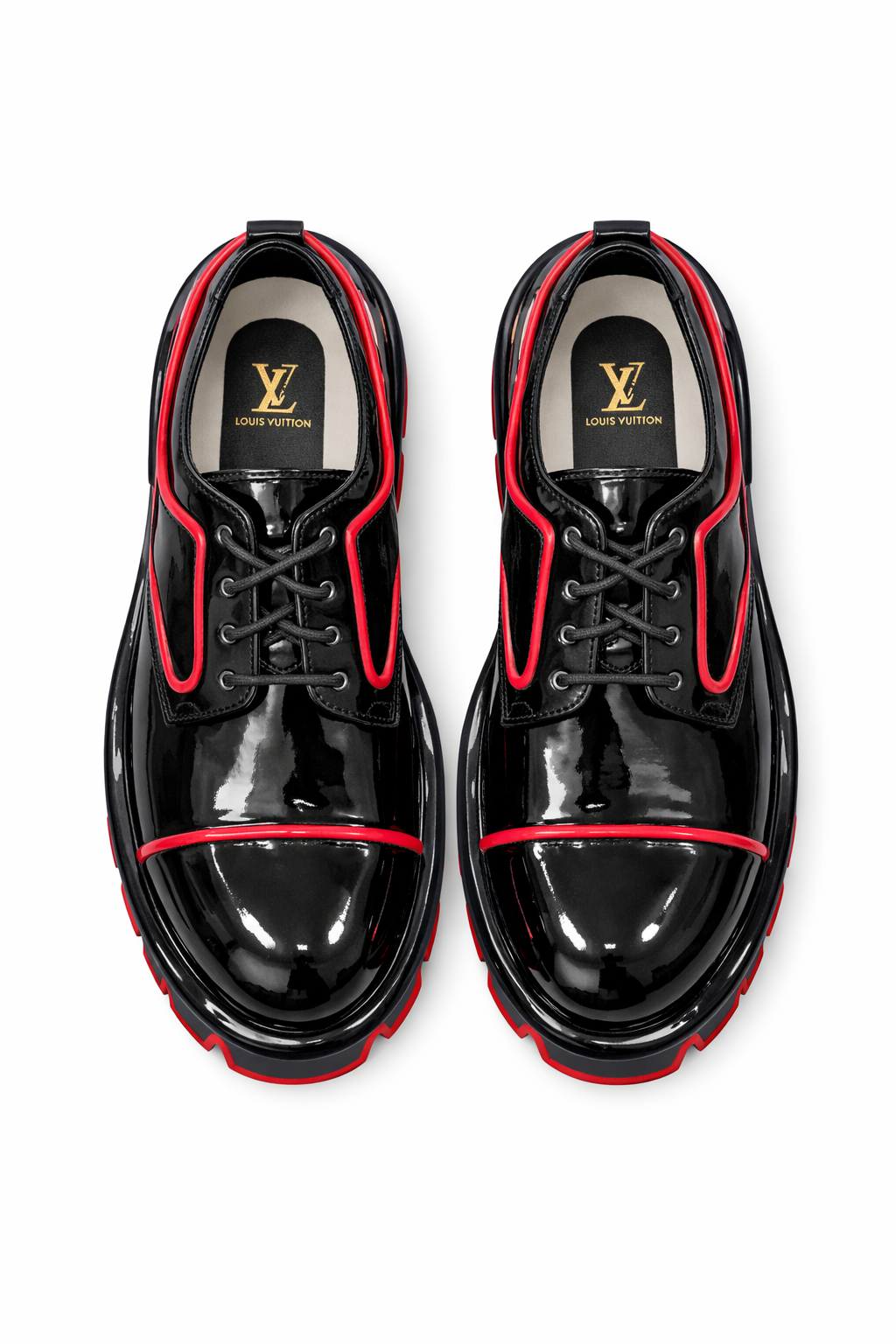 Men Glossy Lace Up Ankle Shoes with Chunky Sole