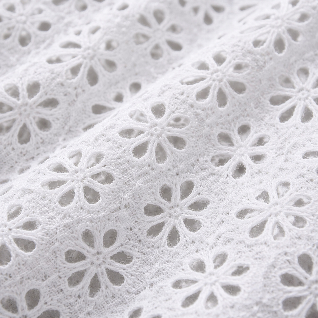 Quality White Cotton Eyelet Lace Fabric