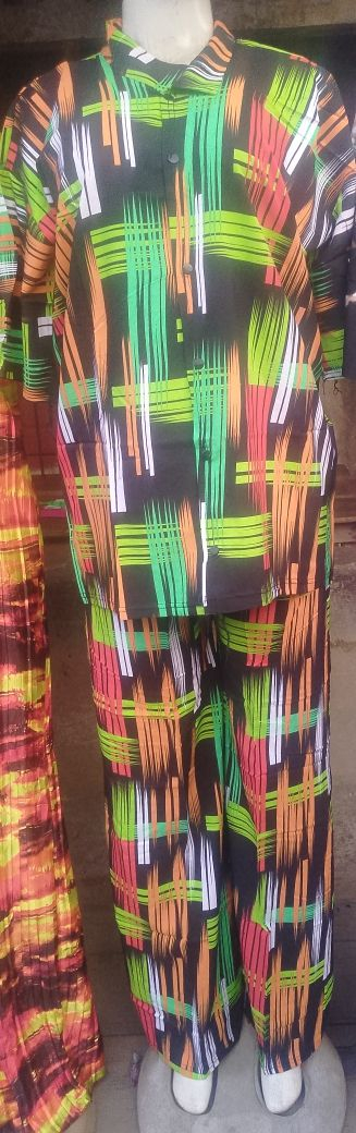 Abstract Pattern Two Piece Fabric Outfit