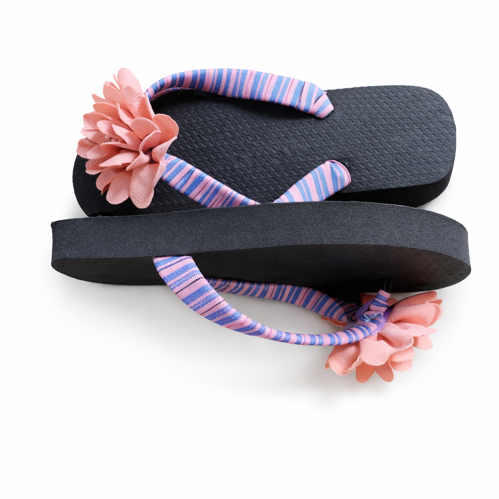 Stylish Women Flip Flops with Pink Flower Accent