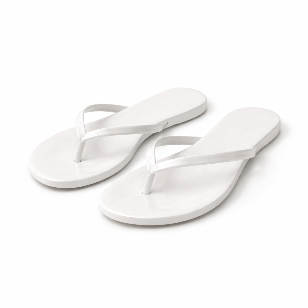 Durable white Rubber Sole slip on Sandals