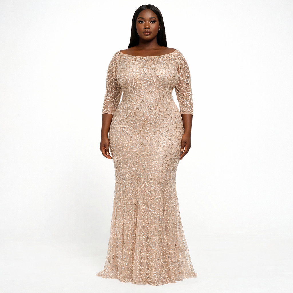 Ivory Beaded Embroidered Lace Fabric