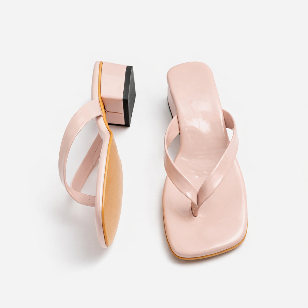 Women Stylish Slip On Sandals with Glossy Finish
