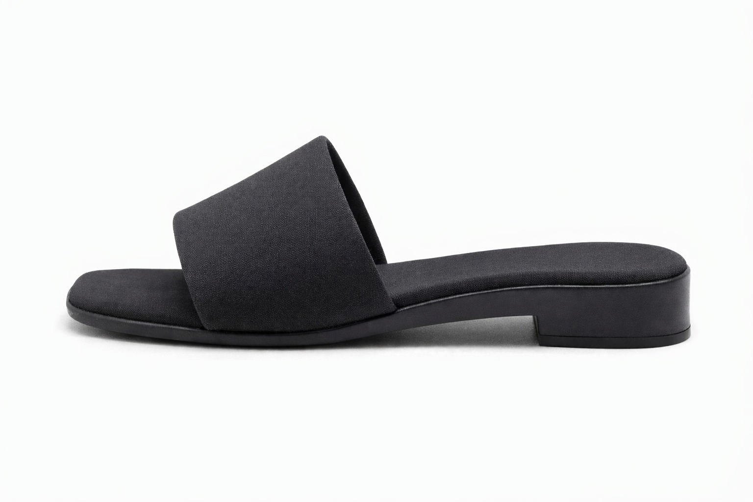 Women Black Padded Slide Sandals