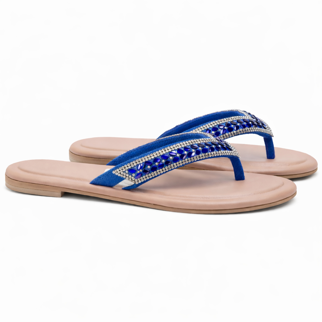 Women Embellished Flat Thong Sandals