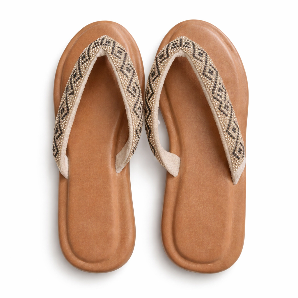 Elegant Women Embellished Flat Thong Sandals