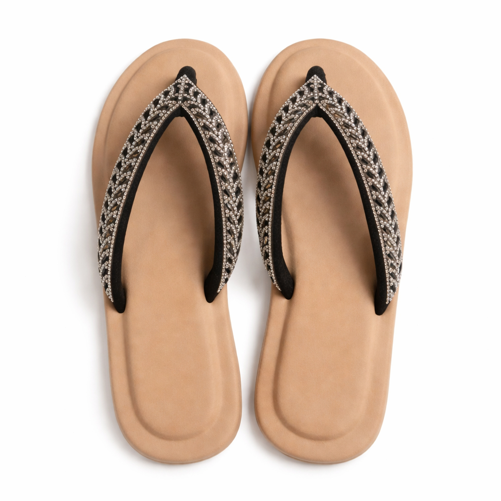 Embellished Flat Thong Sandals for women