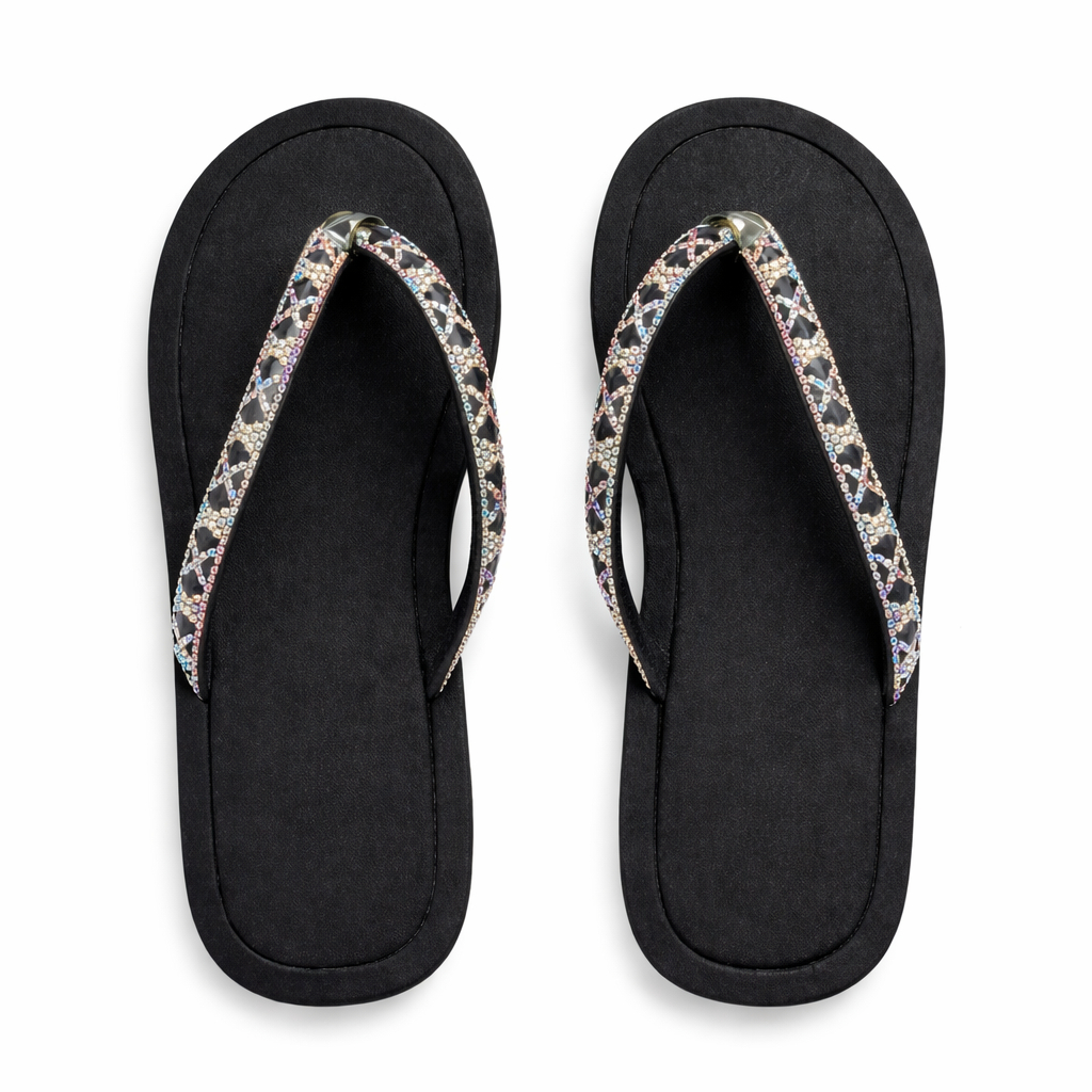 Premium Flip Flops with Rhinestone Embellishments