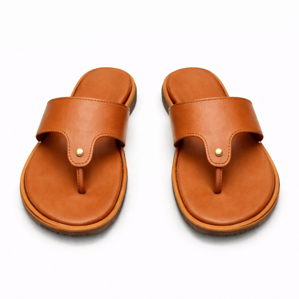 Stylish Leather Sandals with Toe Loop Design