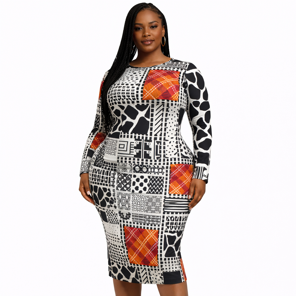 Multicolor Geometric Print Fabric