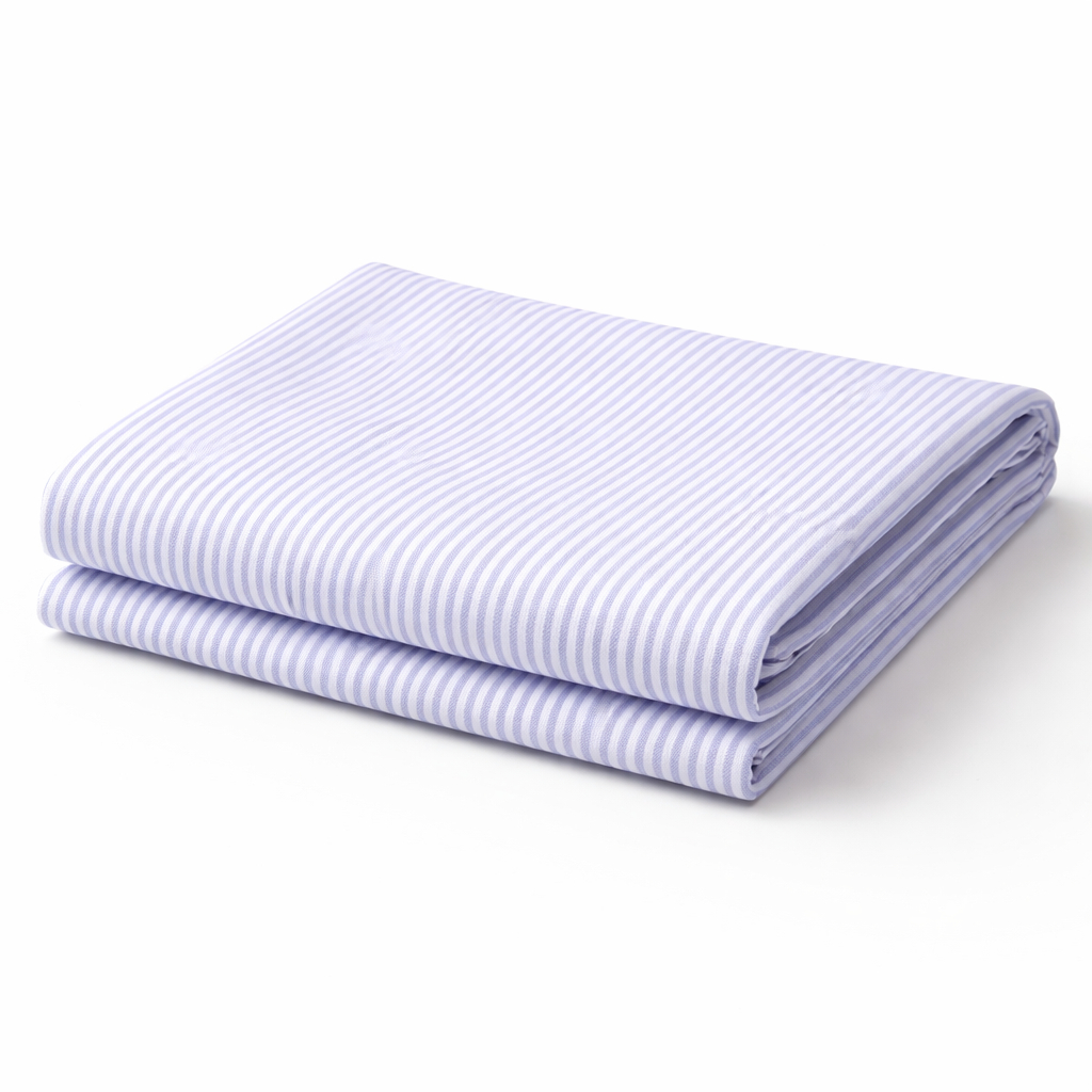 Quality Light Blue and White Pinstripe Cotton Fabric