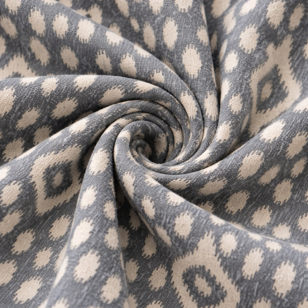 Patterned Cotton Fabric with Abstract Dot Motif