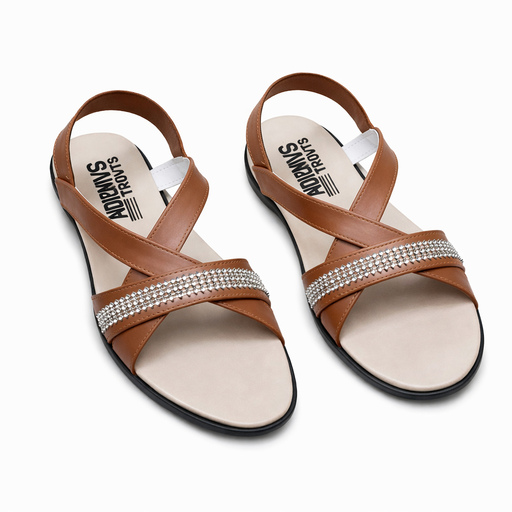 Women Cross Strap Flat Sandals with Ankle Strap