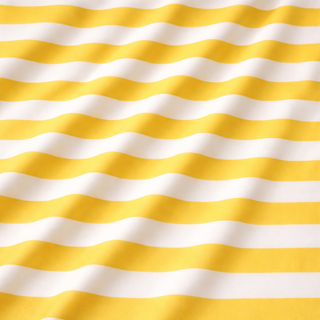 Quality Yellow and White Striped Lightweight Fabric