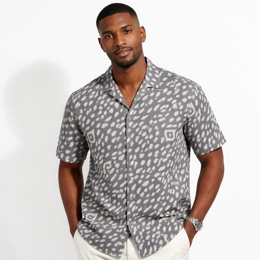 Patterned Cotton Fabric with Abstract Dot Motif