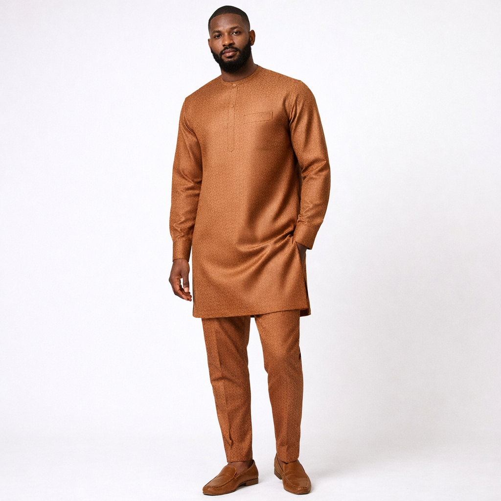 Quality Geometric Jacquard Fabric with Subtle Sheen