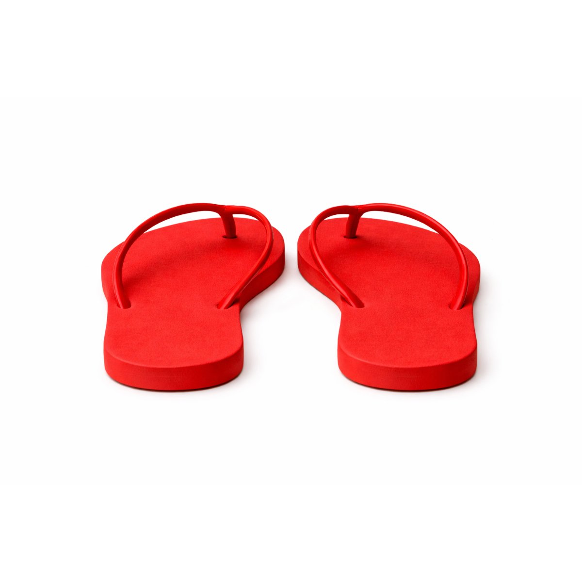Elegant Red Rubber Flip Flop Sandals
