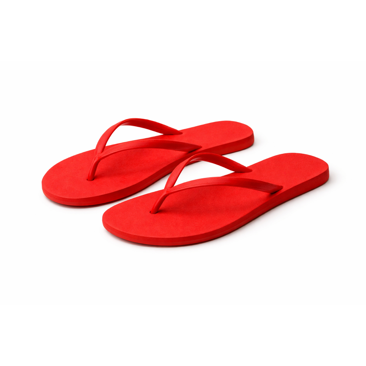 Elegant Red Rubber Flip Flop Sandals