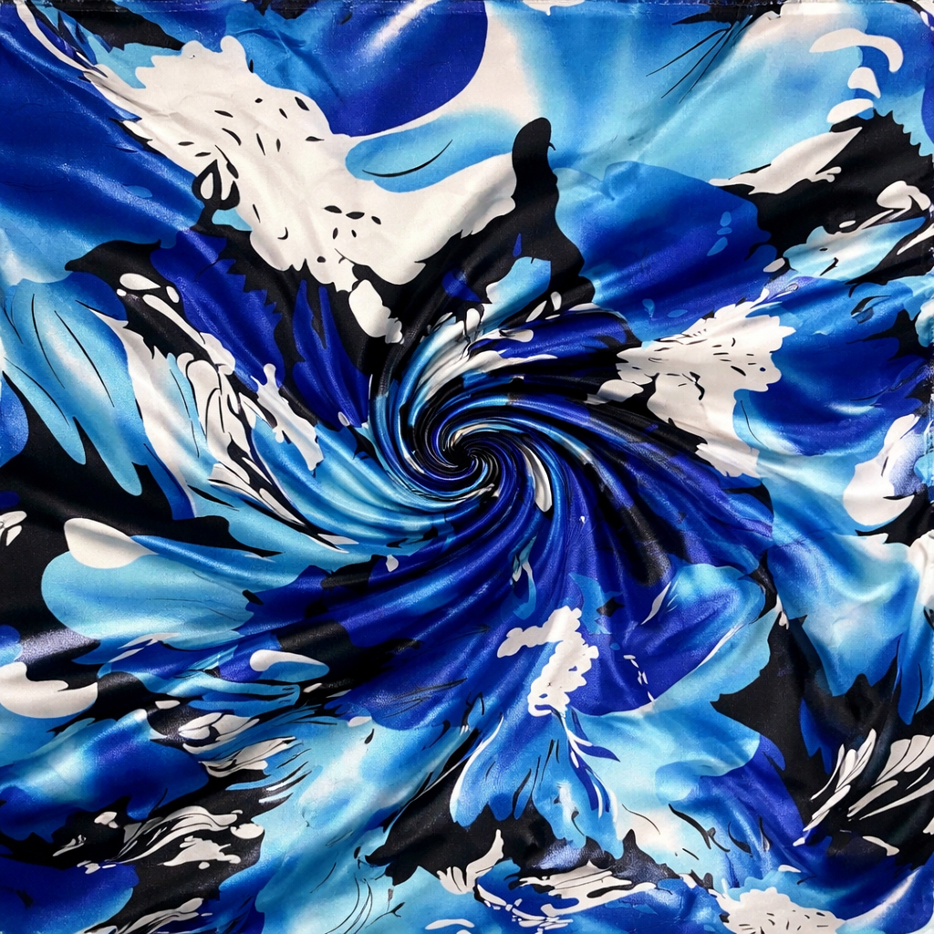 Beautiful Blue Abstract Floral Pattern Fabric