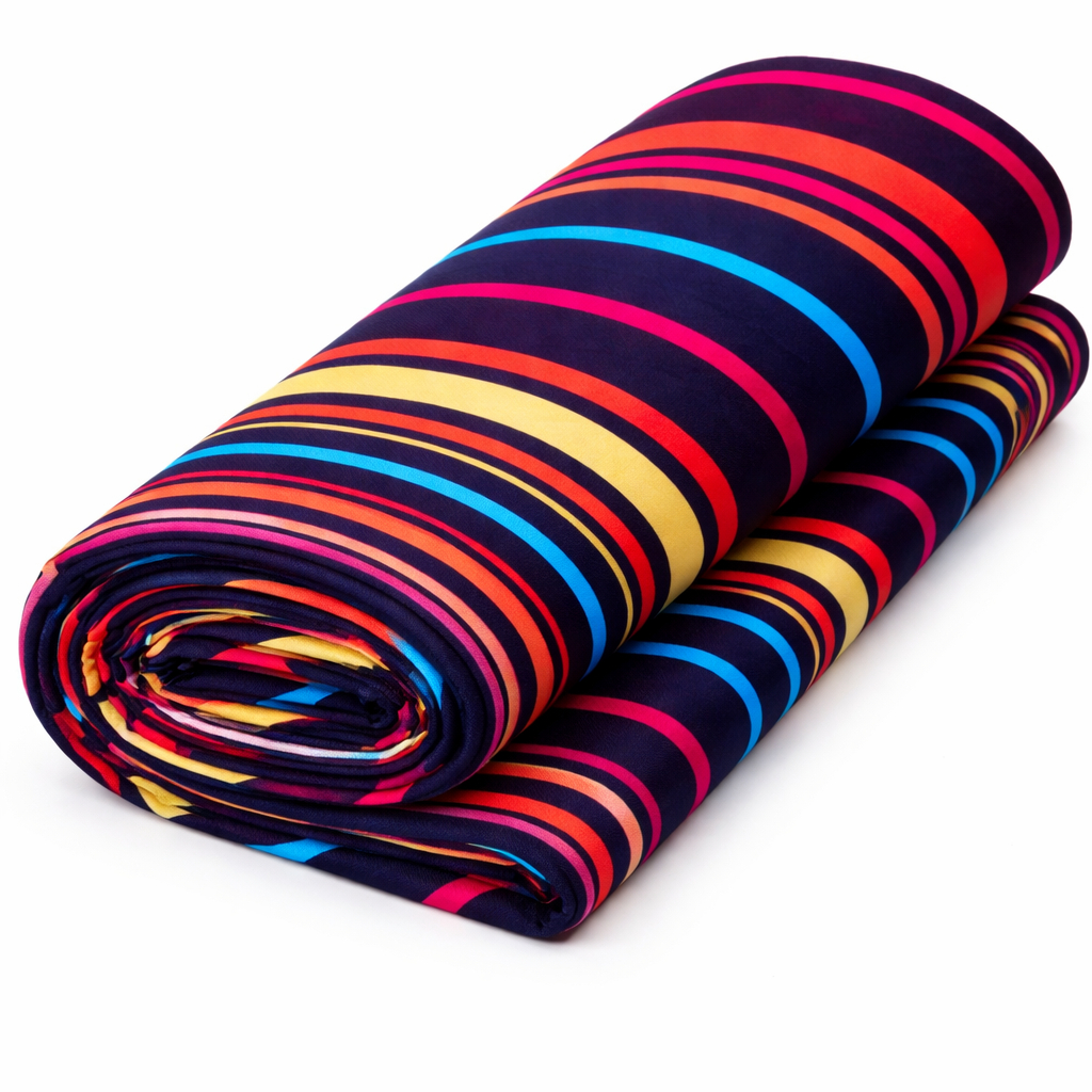 Multicolor Horizontal Striped Woven Fabric