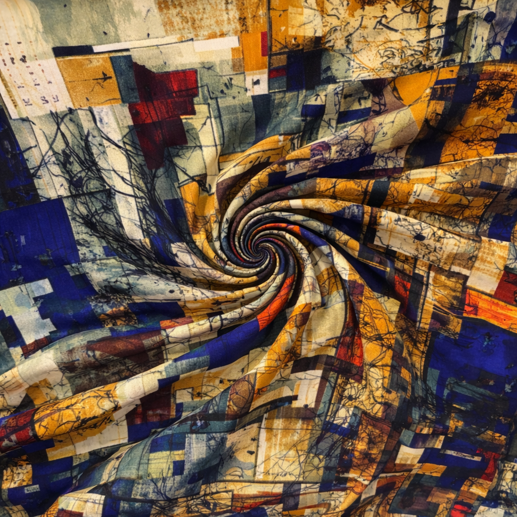 Elegant Abstract Geometric Print Fabric