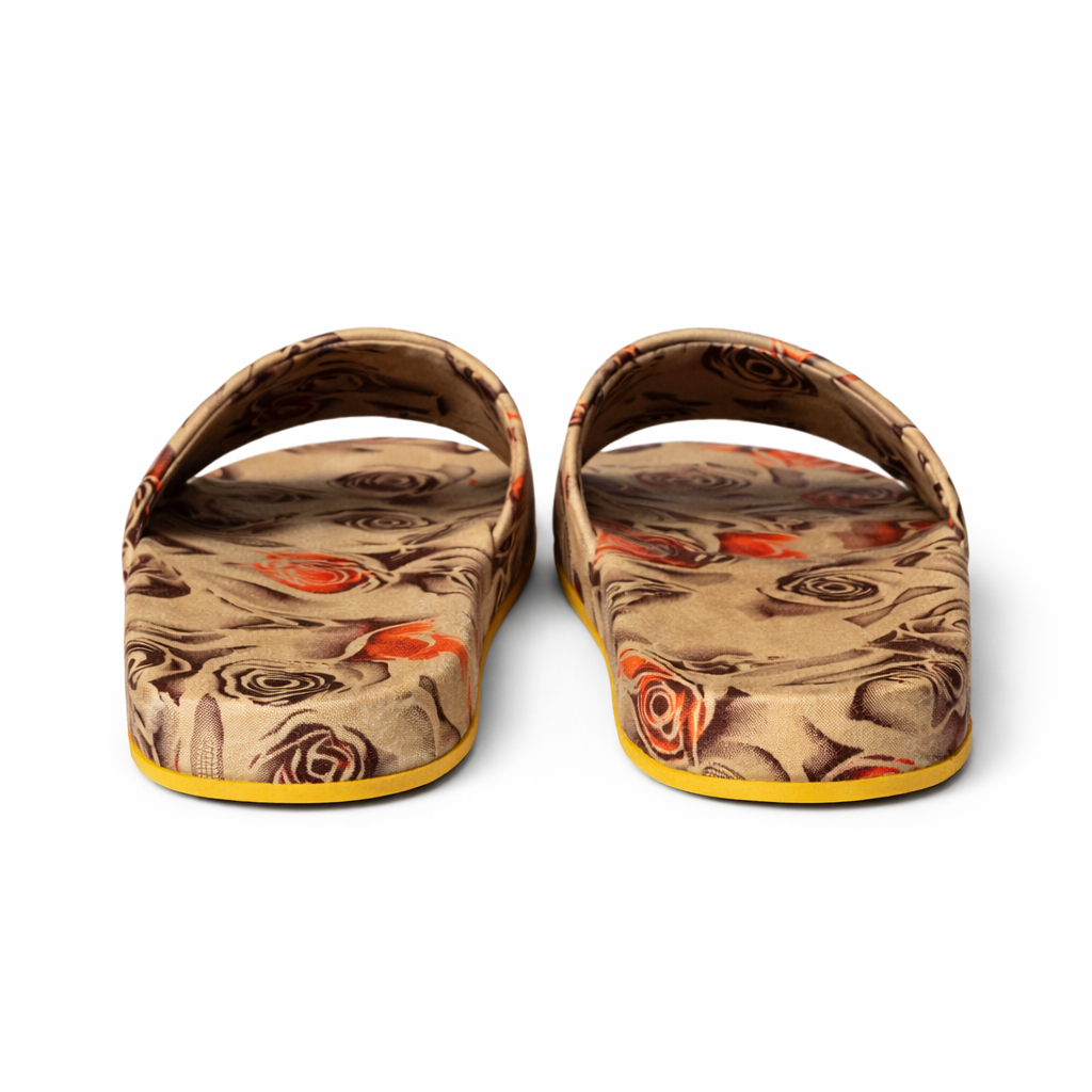 Floral Pattern Slip On Flat Sandals for Women