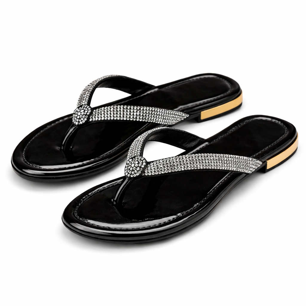 Embellished Flat Slip On Sandals for Women