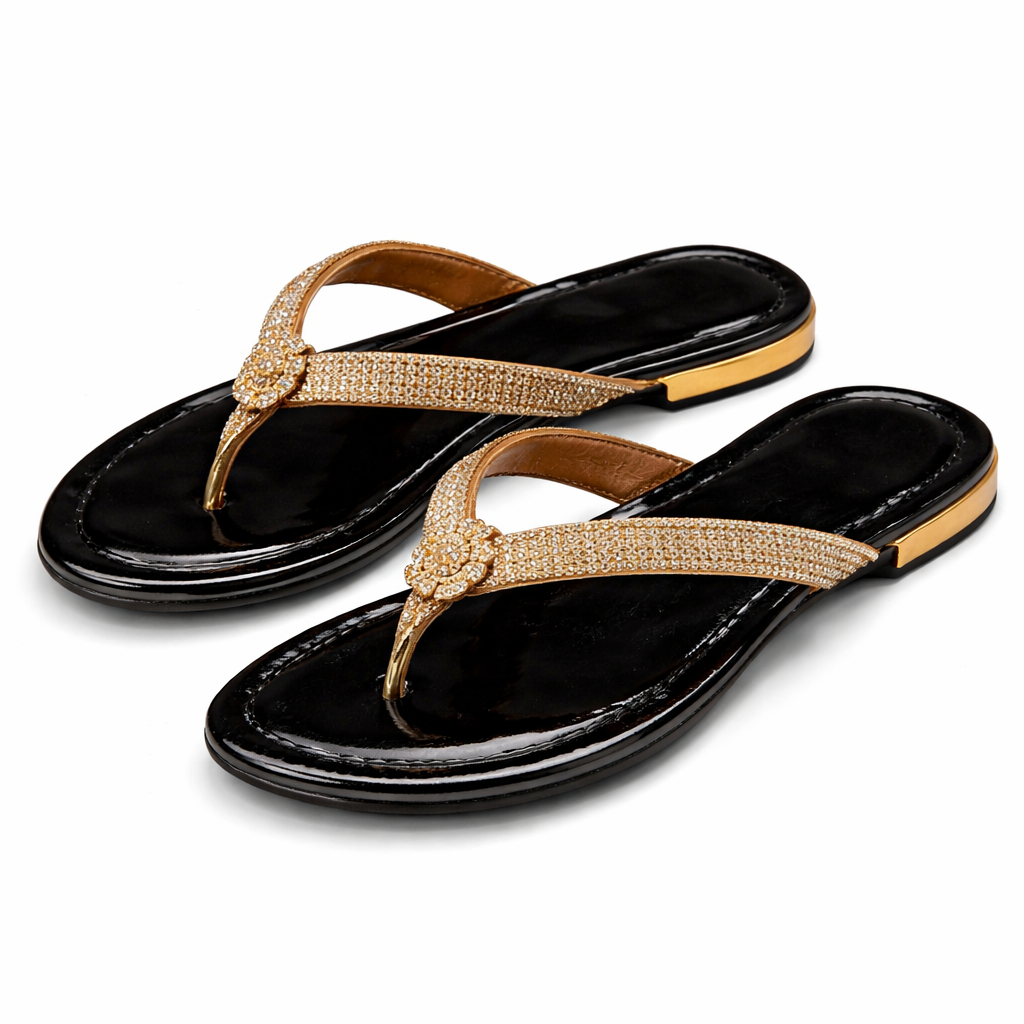 Embellished Flat Slip On Sandals for Women