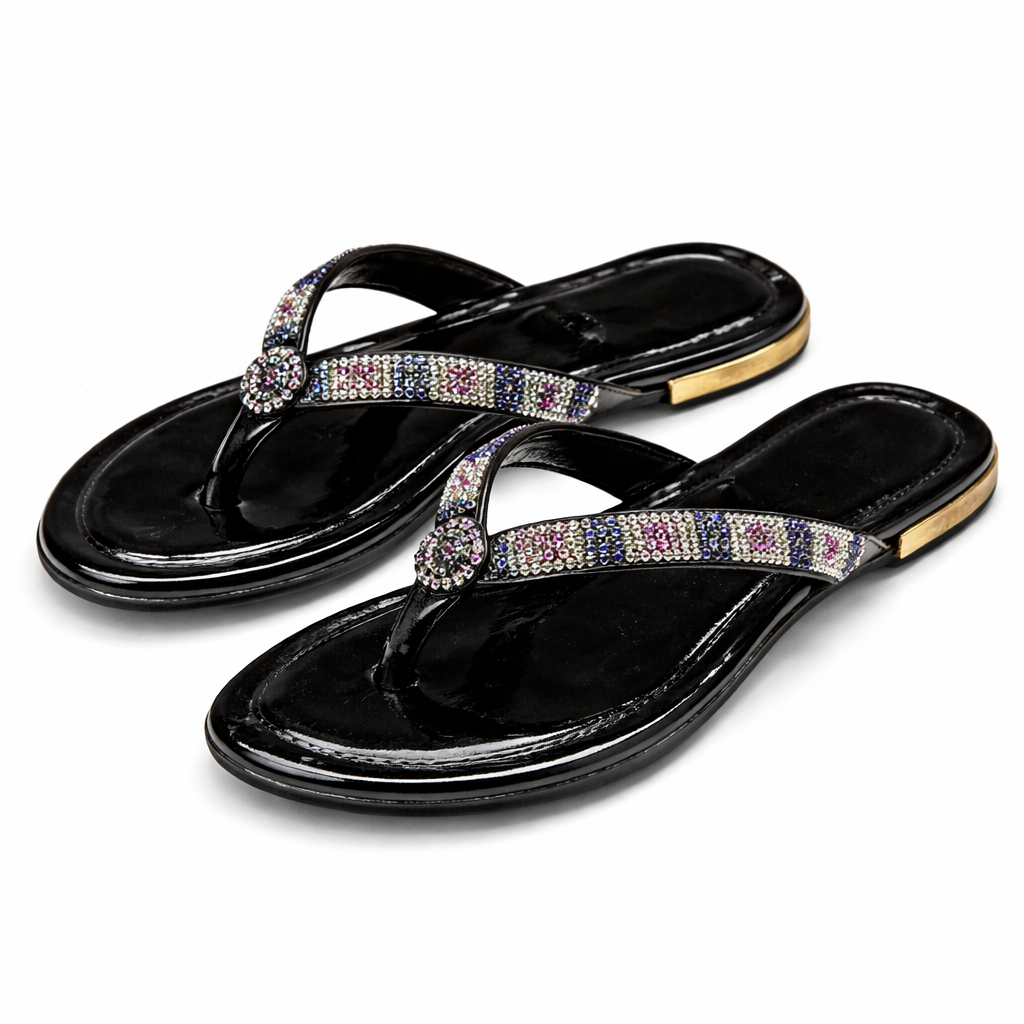Embellished Flat Slip On Sandals for Women