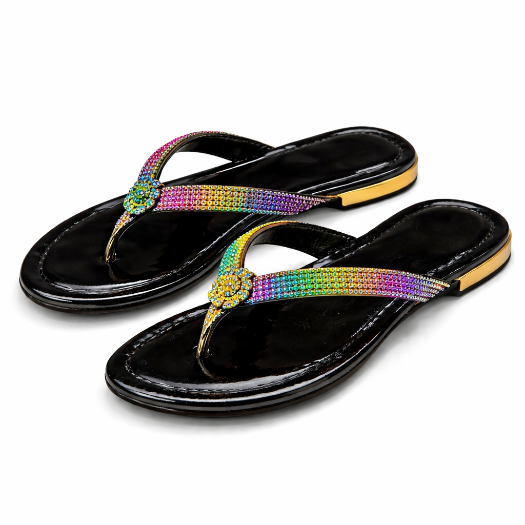 Embellished Flat Slip On Sandals for Women