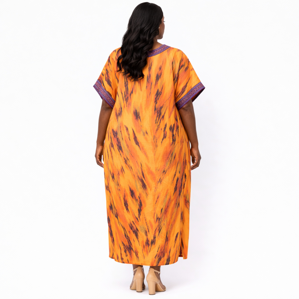 Women Loose Fit Printed Kaftan Dress