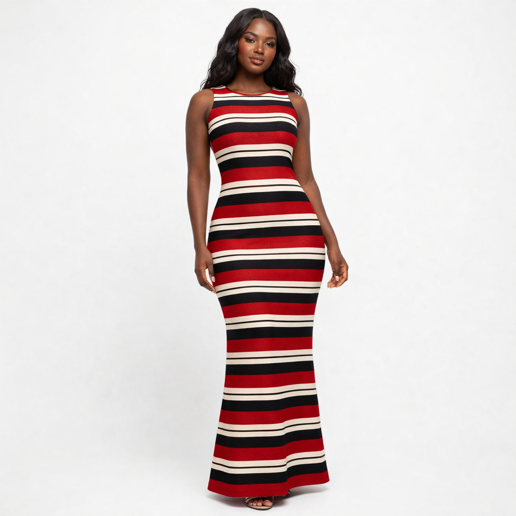 Wavy Striped Lightweight vintage Fabric