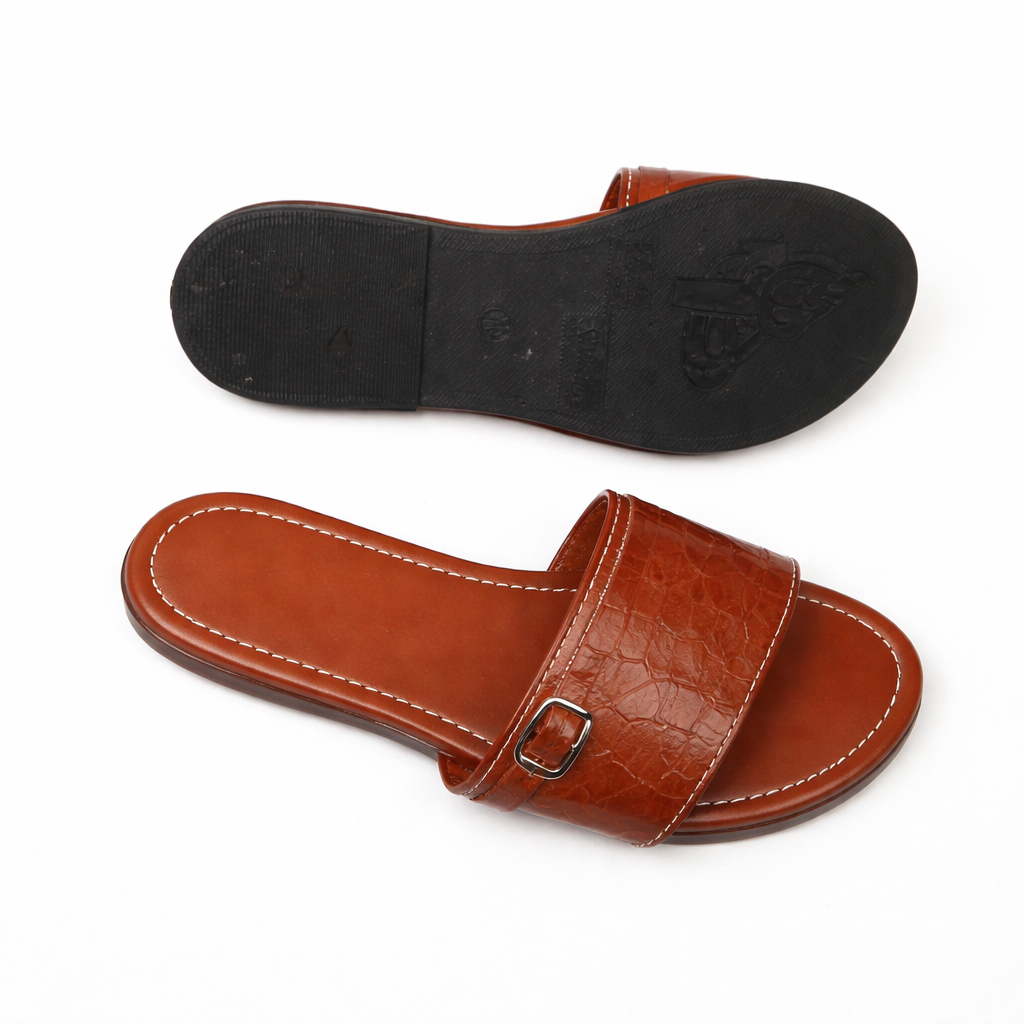 Women Flat Buckle Strap Open Toe Sandals