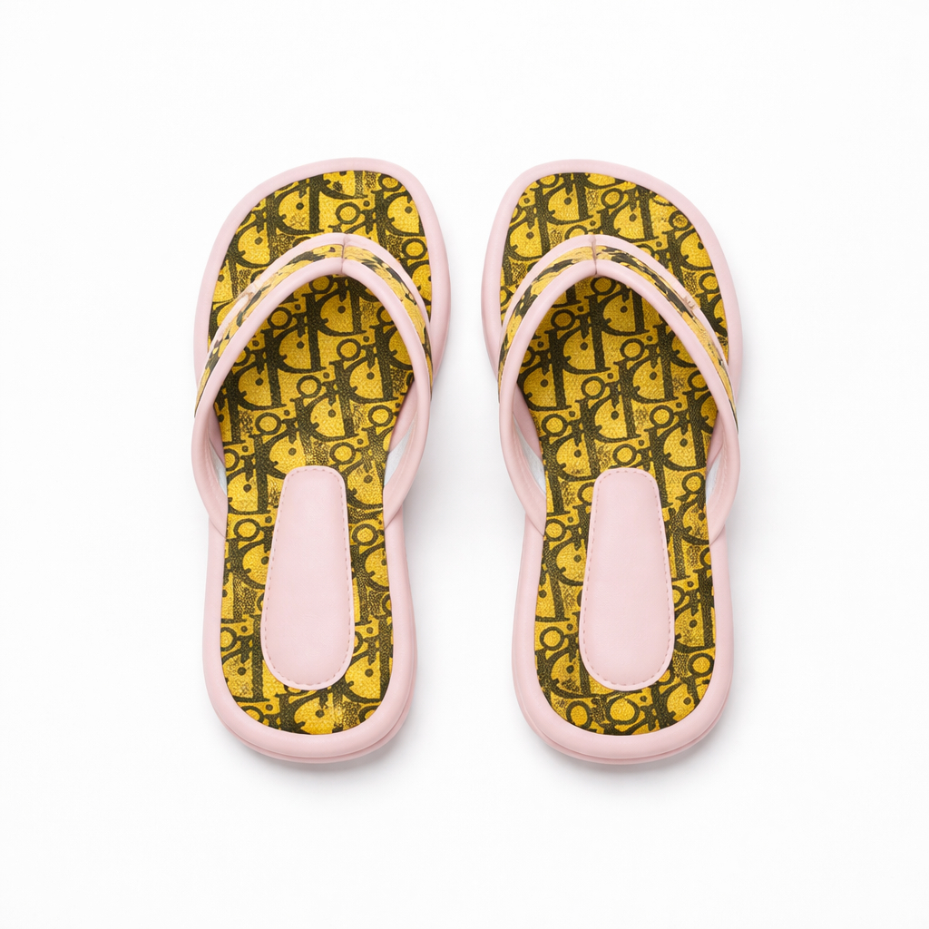 Women Patterned Thong Sandals with a Cushioned Sole