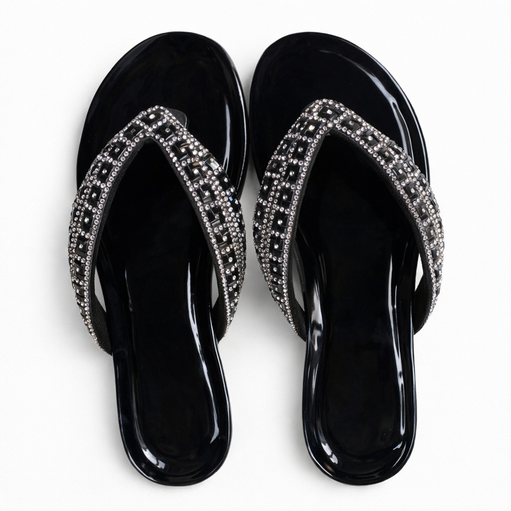 Women Embellished Flat Slip On Sandals
