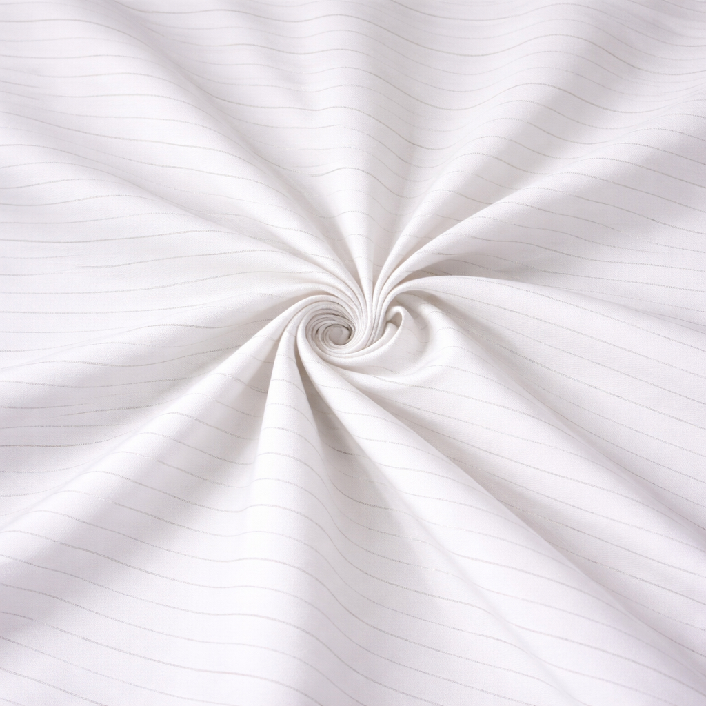Premium White Striped Fabric