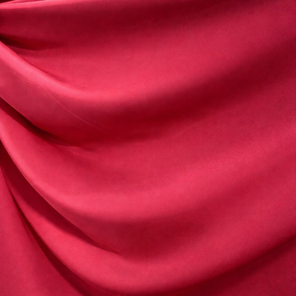 Solid Rose Red Satin Fabric
