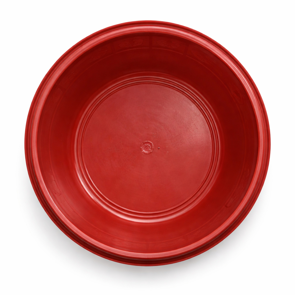 Red Plastic Serving Bowl