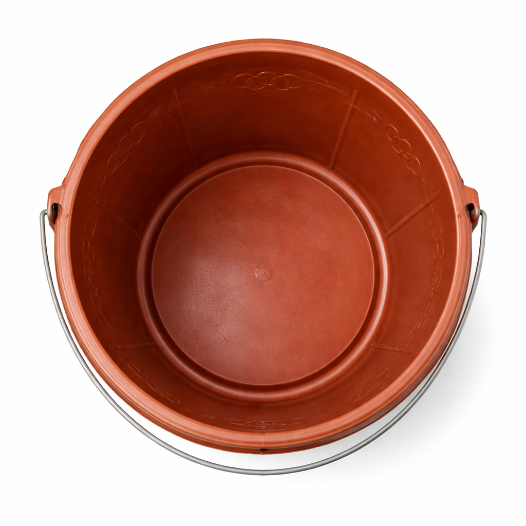 Quality brown Plastic Utility Bucket with Metal Handle