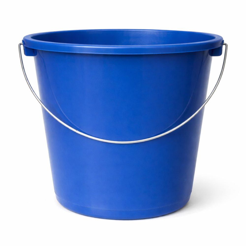 Quality Blue Plastic Utility Bucket with Metal Handle