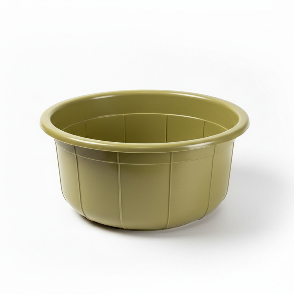 Plastic Olive Green Wash Basin Utility Bowl