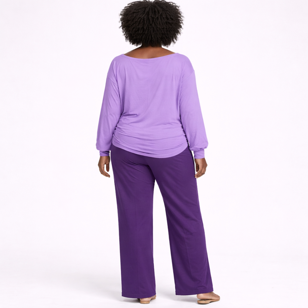 Women Long Sleeve Relaxed Top and Straight Leg Pant Set