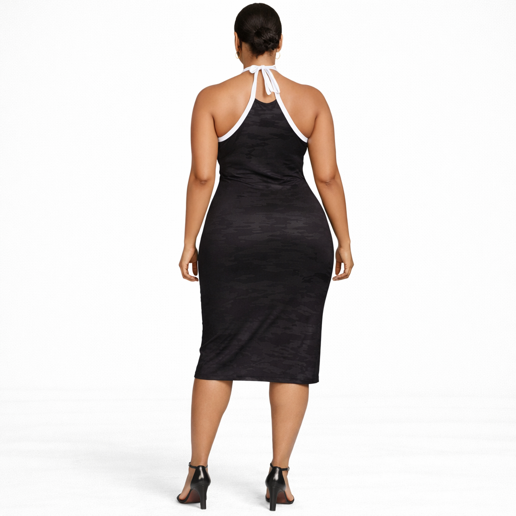 Halter Neck Bodycon Midi Dress