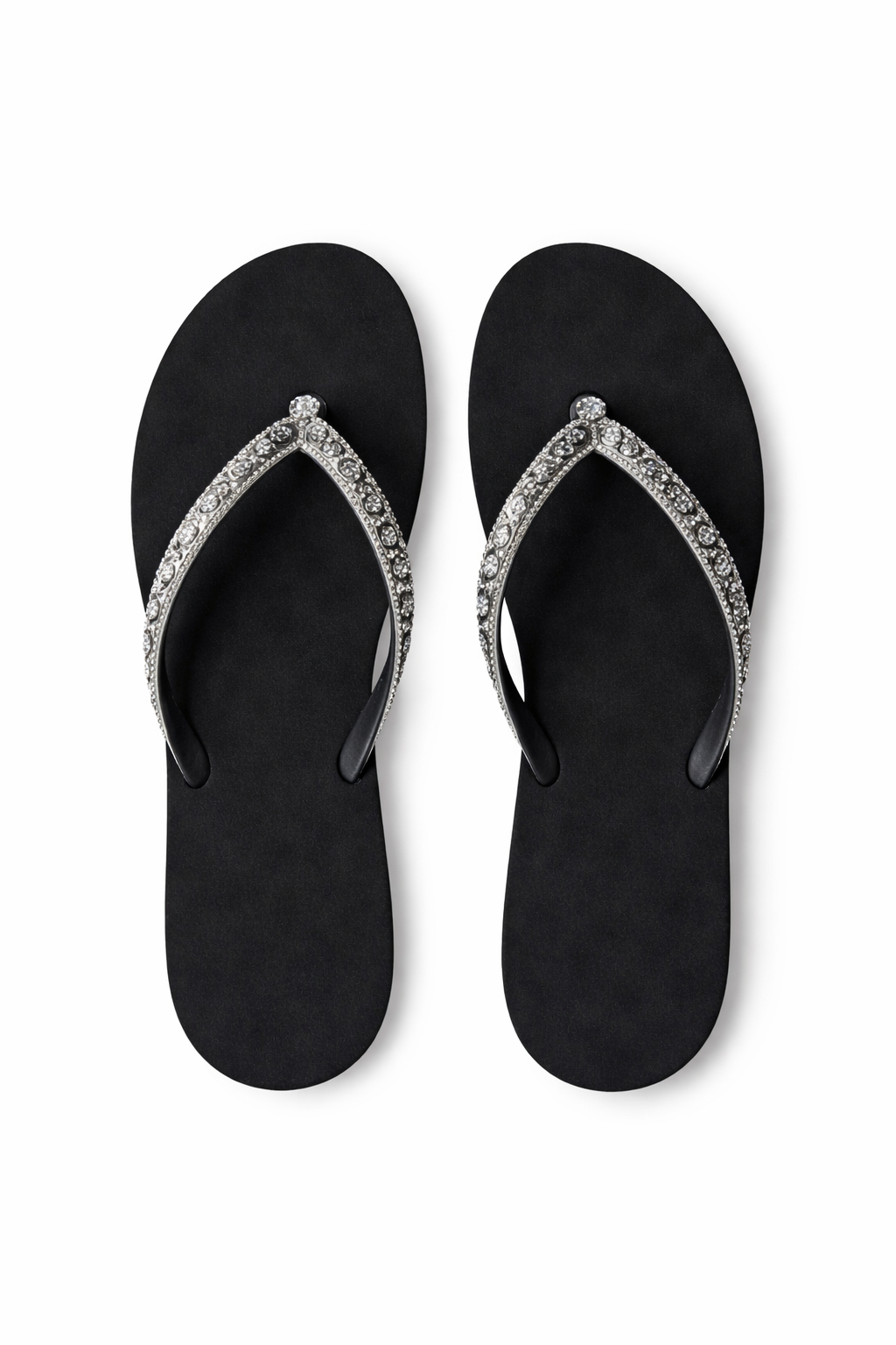 Embellished Flat Thong Sandal with Padded Footbed