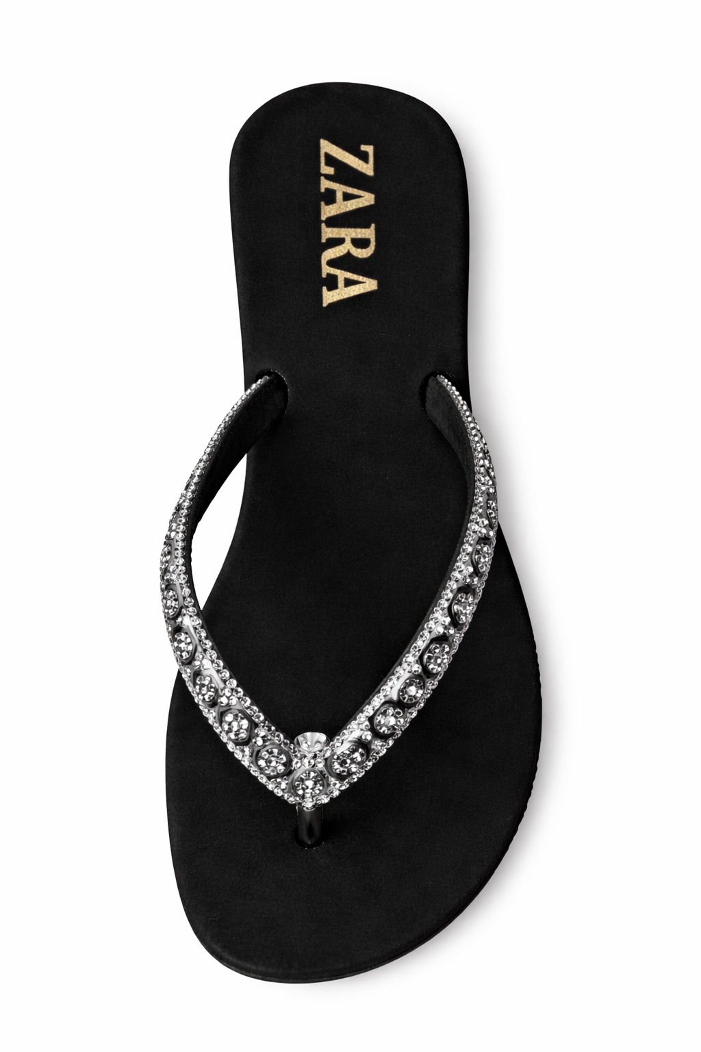 Embellished Flat Thong Sandal with Padded Footbed