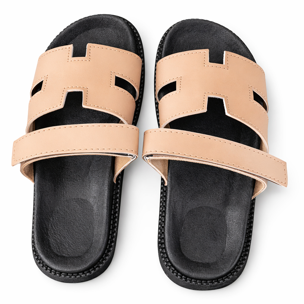 Women Flat Adjustable Strap Slide Sandals