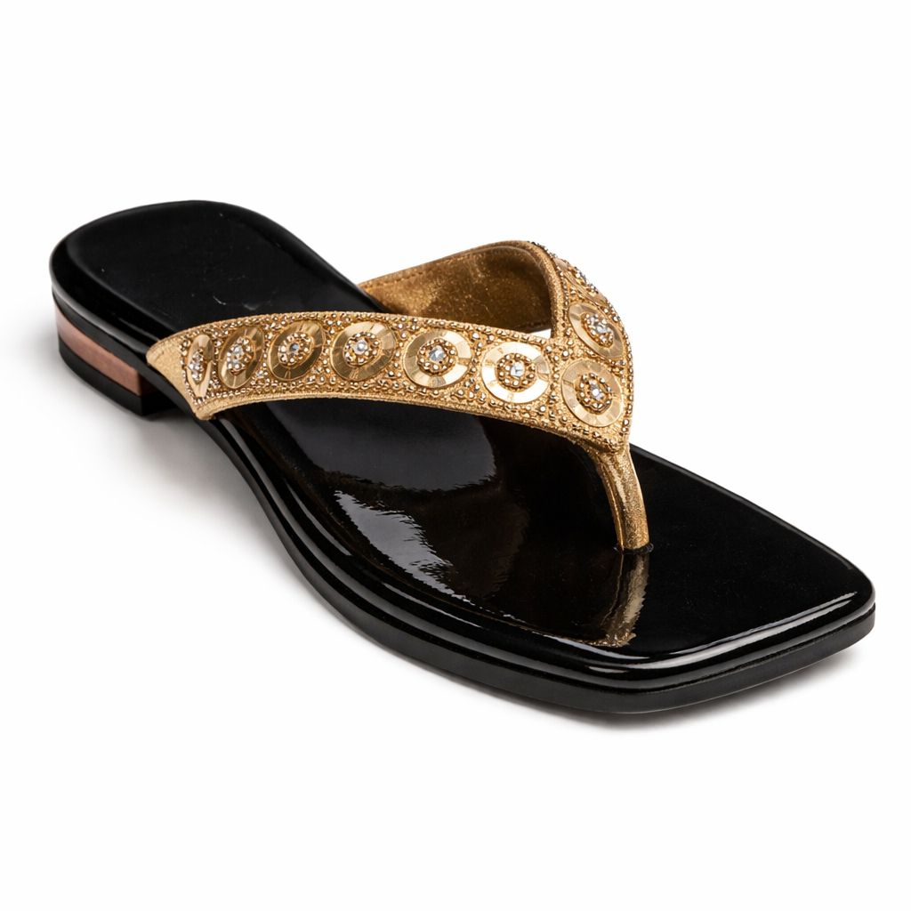 Quality Womens Embellished Flat Slip On Sandals